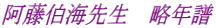 阿藤伯海先生　略年譜